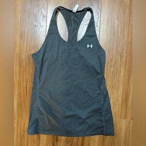 Under Armour Gray Fitted Racerback Tank Top Heat Gear